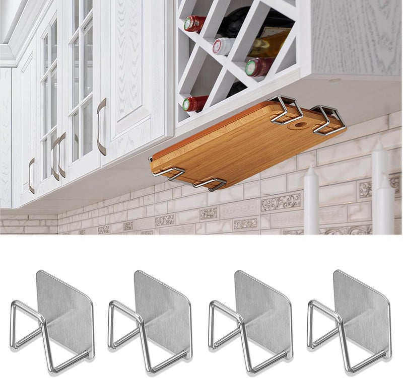 Aogigigio Under Cabinet Cutting Board Holder - Cutting Board Holder Rack Storage Stainless Steel Under Shelf Counter Chopping Board - Image 1